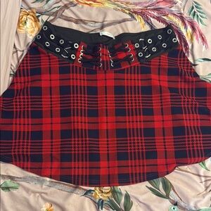 Rosegal Red and Black Mini Skirt